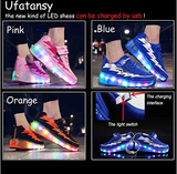 Ufatansy LED Light Up Wheels Skate Roller Shoes