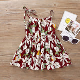 2019 Summer Kid Baby Girl Fashion Princess Floral Backless Sling Dress Children Girls Toddler Sleeveless Clothes Dresses