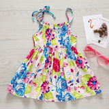2019 Summer Kid Baby Girl Fashion Princess Floral Backless Sling Dress Children Girls Toddler Sleeveless Clothes Dresses