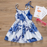 2019 Summer Kid Baby Girl Fashion Princess Floral Backless Sling Dress Children Girls Toddler Sleeveless Clothes Dresses