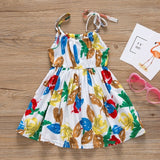 2019 Summer Kid Baby Girl Fashion Princess Floral Backless Sling Dress Children Girls Toddler Sleeveless Clothes Dresses