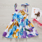 2019 Summer Kid Baby Girl Fashion Princess Floral Backless Sling Dress Children Girls Toddler Sleeveless Clothes Dresses