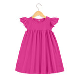 Baby dresses Boutique Kids Ruffle Pearl Dress little girls dresses Cotton Toddler Girls Smocked Flutter Sleeve Blank Dress