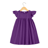 Baby dresses Boutique Kids Ruffle Pearl Dress little girls dresses Cotton Toddler Girls Smocked Flutter Sleeve Blank Dress