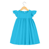 Baby dresses Boutique Kids Ruffle Pearl Dress little girls dresses Cotton Toddler Girls Smocked Flutter Sleeve Blank Dress