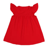 Baby dresses Boutique Kids Ruffle Pearl Dress little girls dresses Cotton Toddler Girls Smocked Flutter Sleeve Blank Dress