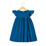 Baby dresses Boutique Kids Ruffle Pearl Dress little girls dresses Cotton Toddler Girls Smocked Flutter Sleeve Blank Dress