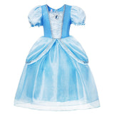 Girl Fluffy Princess Ball Gown Kids Tulle Lace Shoudlerless Performance Dress Cinderella Gorgeous Blue Costumes Halloween Party