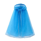 Girl Fluffy Princess Ball Gown Kids Tulle Lace Shoudlerless Performance Dress Cinderella Gorgeous Blue Costumes Halloween Party