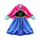 Princess Anna Party Supplies Cosplay Costume for Girls Carnival Kids Dress up Clothing Halloween Birthday Fancy Snow Queen Dress