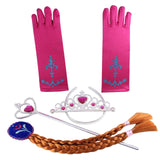 Princess Anna Party Supplies Cosplay Costume for Girls Carnival Kids Dress up Clothing Halloween Birthday Fancy Snow Queen Dress